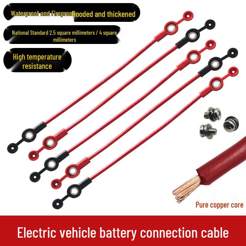 Thickened Pure Copper Core Electric Vehicle Battery Cable 48V/60V/72V - 2.5/4/6 Sq