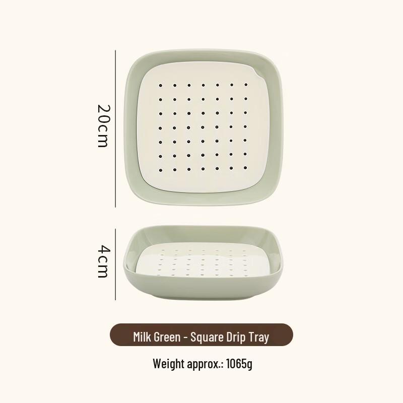 Nordic Ceramic Double-Layer Draining Plate
