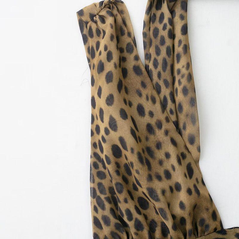 Kaslead New Women clothes Western Style Fashion Animal Pattern Print Scarf Dress 8692114