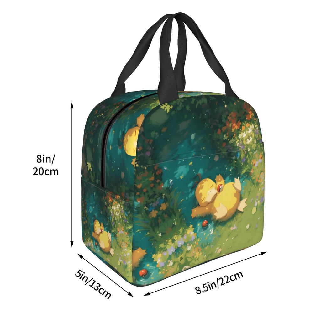 Custom P-Psyducks Insulated Lunch Tote Bag for Women Men Cartoon Resuable Cooler Thermal Bento Box Outdoor Camping Travel