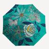 1pc Floral Illustration with Teal Background Umbrella with Plastic Handle,Suitable for All Seasons Umbrellaptys26088