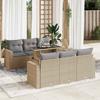 VidaXL Garden Lounge Set with Cushions 7 Pcs Beige Braided Resin 3326260