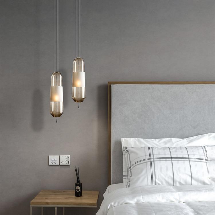 Nordic Minimalist Glass Pendant Light for Bedroom or Living Room