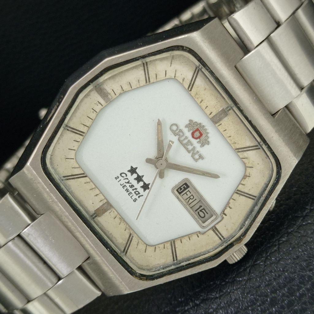 ОРИГИНАЛЬНЫЕ ВИНТАЖНЫЕ ORIENT CRYSTAL АВТОМАТИЧЕСКИЕ 46941 ЯПОНИЯ МУЖСКИЕ БЕЛЫЕ ЧАСЫ a704886-1