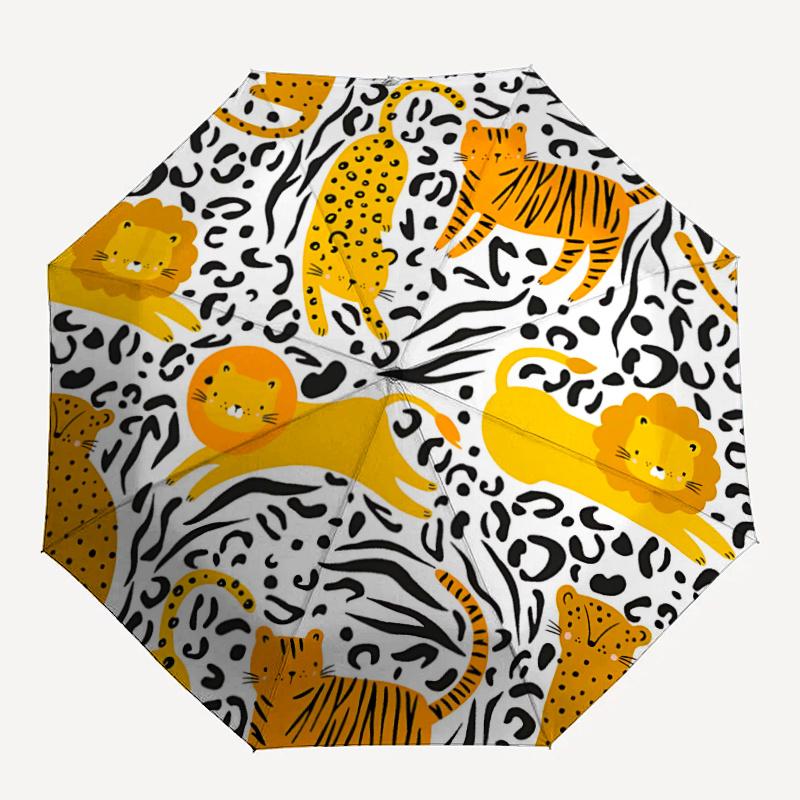 

1pc Cats and Tigers Automatic Open/close Umbrella, 8-Rib sturdy structure, Portable Travel Umbrella, Parties, Everyday Useb037