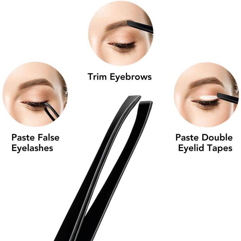 12Pcs Black Eyebrow Trimming Scissors Stainless Steel Tweezers Eyebrow Scraping Eyebrow Comb Razor Eyebrow Clip Makeup Tools Sets