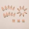 24Pcs Press On Nail Almond Glues On Nail French Fake Nail Designs False Nail Artificial Nail Gifts for Women Girls