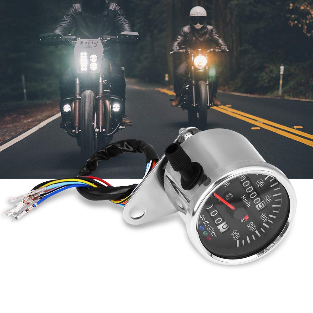 65mm Speedometer Mechanical Waterproof UV Protection LED Light Motorcycle Odometer with Indicator