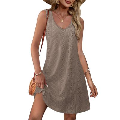 Sexy Tank Tops For Women Deep V Neck Sleeveless  Shirts  Sundress Casual Solid  Dress