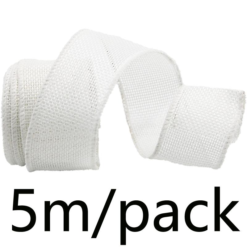 (5 meters/pack) 40mm color linen fabric iron wire edge ribbon gift box packaging ribbon festival decoration handmade DIY