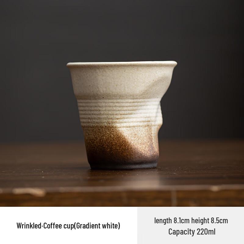 Shangqi Retro Pleated Ceramic Coffee & Tea Cup