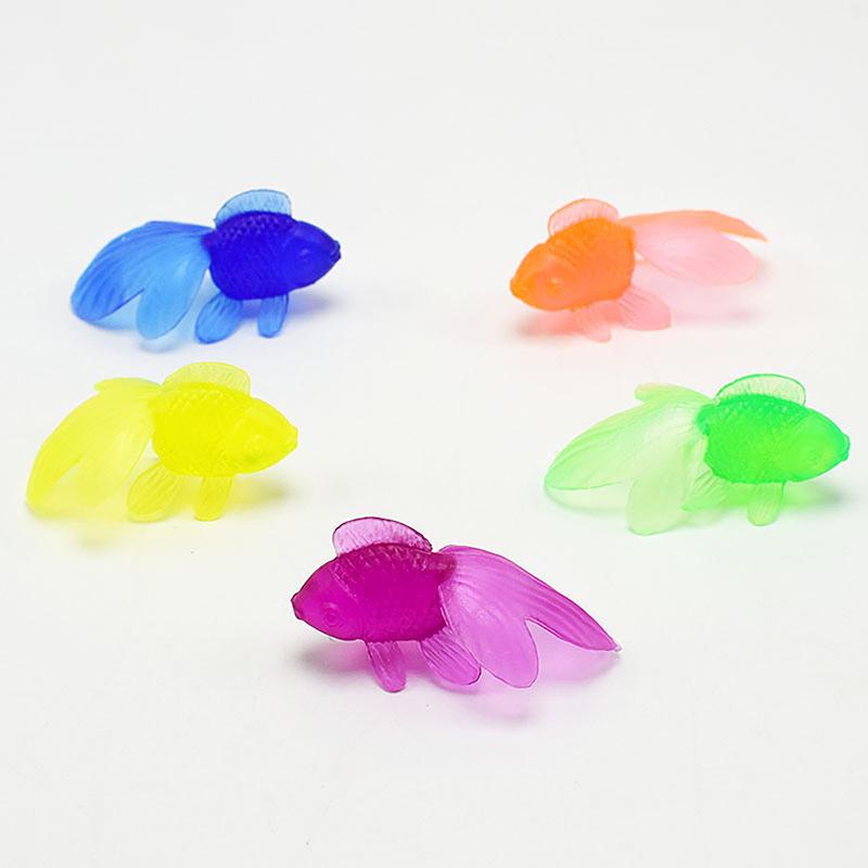 10Pcs Children Water Play Beach Gifts Simulation Goldfish Model Colorful Soft Rubber Small Fish Baby Bath Toys