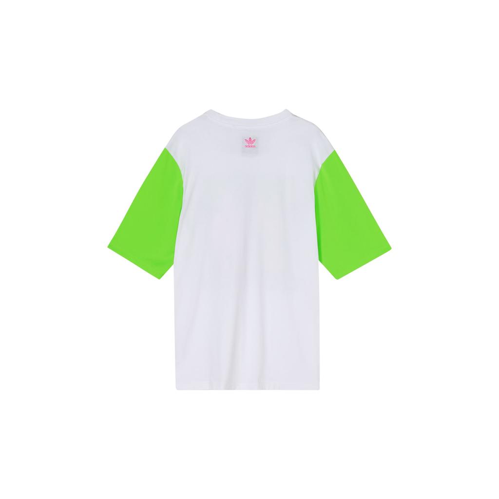 Adidas Originals x Jeremy Scott Cartoon Print Round Neck Short Sleeve T-Shirt SS23 Collaboration Series Men Tops White H53371