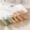 Acetate Earrings Set of 3 Pairs, Metal Creative Acrylic Earrings, Retro Temperament Colored Earrings