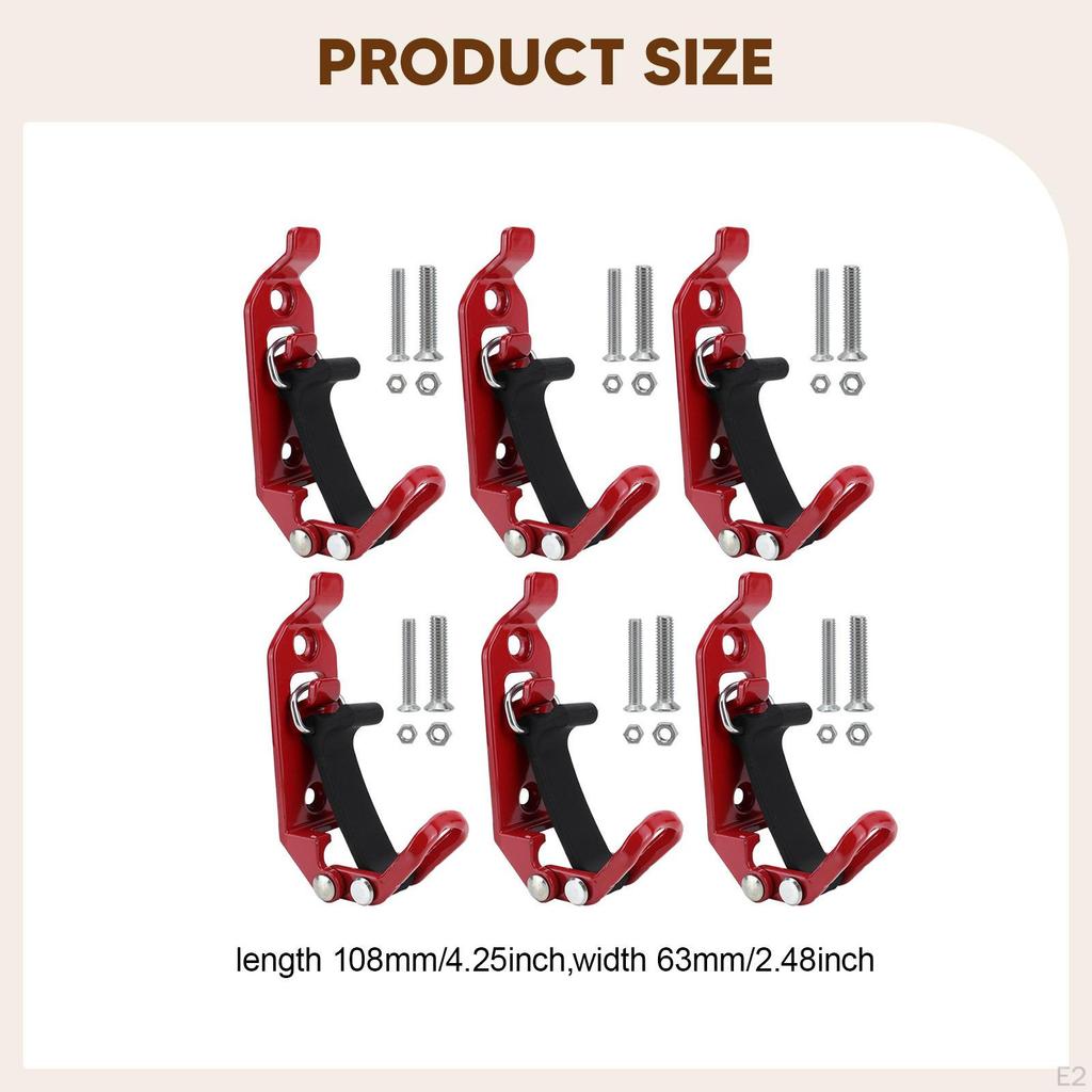 6 Metal Rubber Clamps for Wall Mounting, Garage Storage, Stable Holders Roof Racks