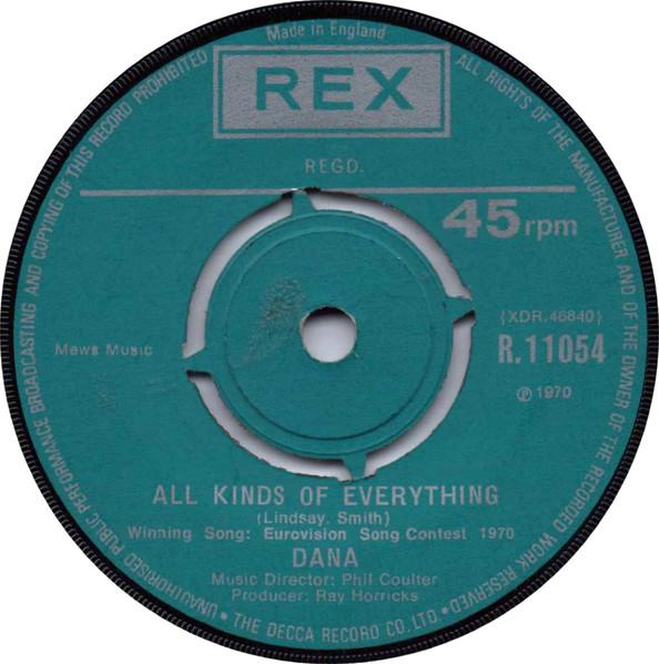 

7inch Record DANA - All Kinds Of Everything R11054 Rex 1970 UK Pop Used