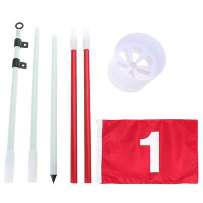 Trous de Golf Ensemble de Drapeaux de Golf en Nylon Mât de Drapeau de Golf Portable Drapeaux de Putting Green et Trous de Golf Faciles à Installer