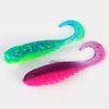15Pcs 5.5CM/2G Curly Tail Soft Fishing Bait with Glitter Colorful PVC Realistic Bionic Artificial Lure Saltwater Freshwater Fishing Accessories