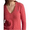 Polo Ralph Lauren Unifarben mit Logo-Stickerei V-Ausschnitt Pullover Langarm Pullover Damen Pullover 211910422-021