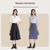 Elegant Blue Summer Short Sleeve Women's Professional Shirt for Commuting or Interviews