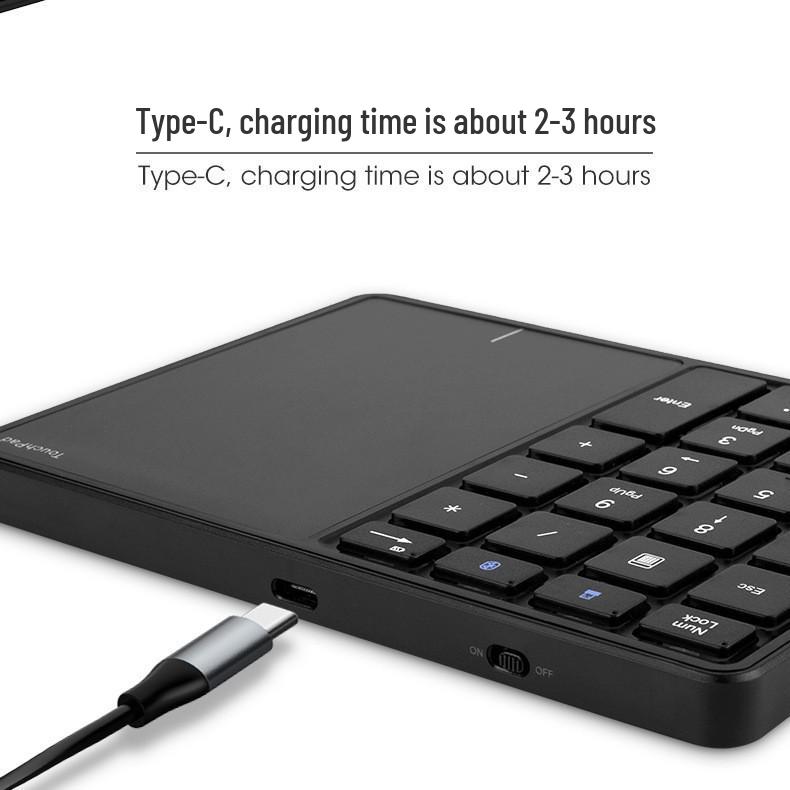 BT14 Dual-Mode Wireless Bluetooth 22-Key Rechargeable Silent Touchpad Keyboard
