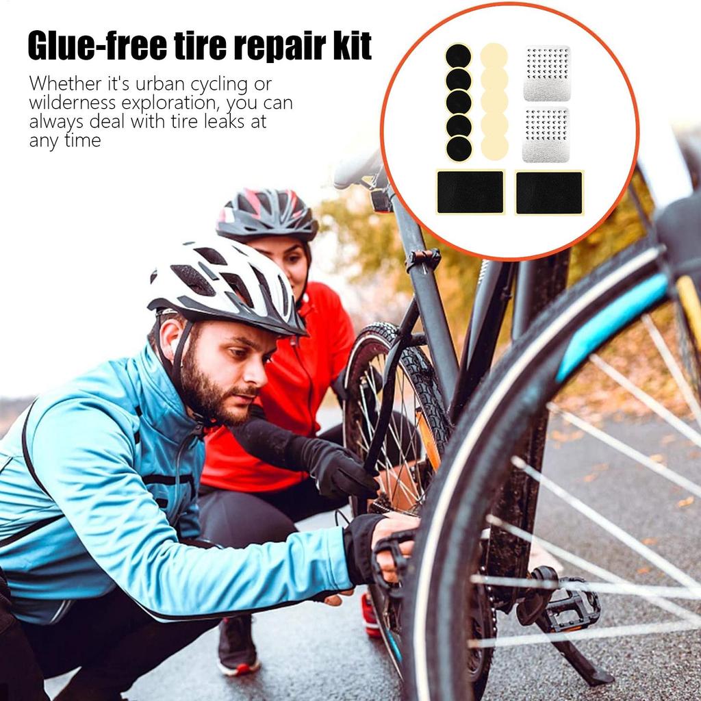 Bike Tire Repair Kit Inner Tube Patch Kit Portable Adhesive Anti-leak Puncture Sealant For Commuting ATV Trail Riding Motorcycle