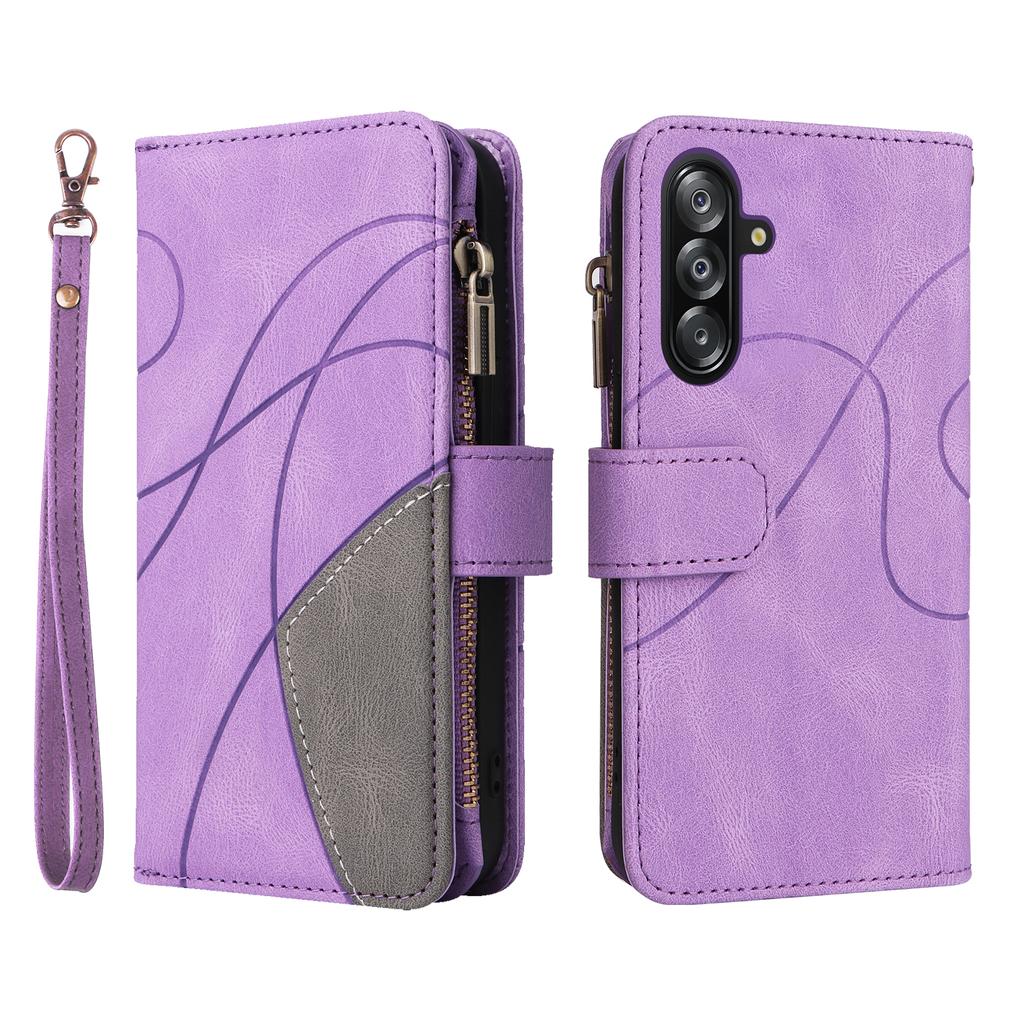 For Samsung Galaxy A17 5G/A17 4G/A26 5G/A16 5G/A16 4G Leather Case with Strap Zipper 9 Card Slot Phone Cover Stand