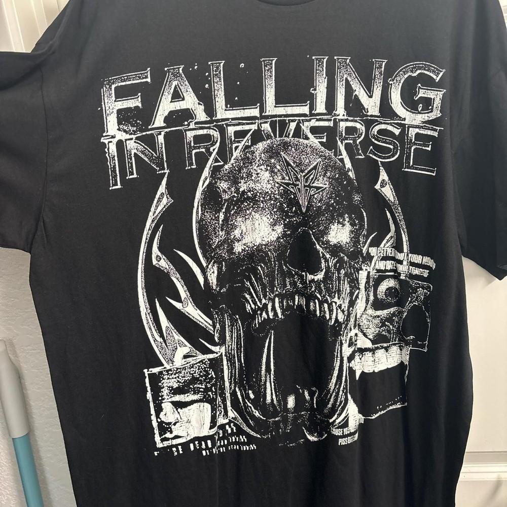 Концертный тур группы Falling In Reverse, черная футболка с коротким рукавом, винтажная, KV40258, унисекс L