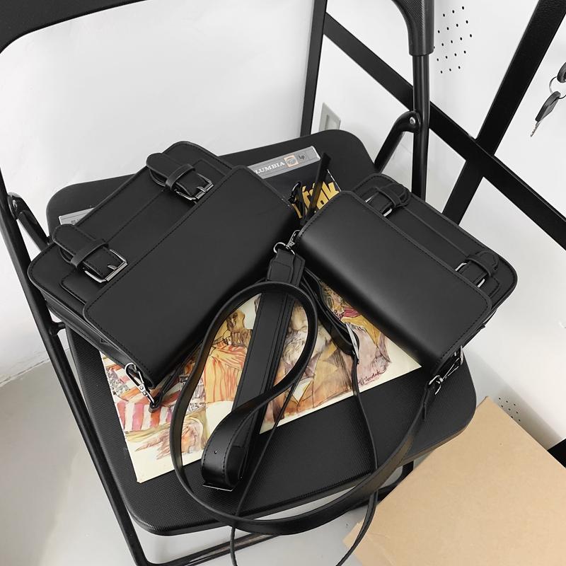 Crossbody bag men's bag new trendy brand messenger bag casual PU neutral shoulder bag portable small square bag
