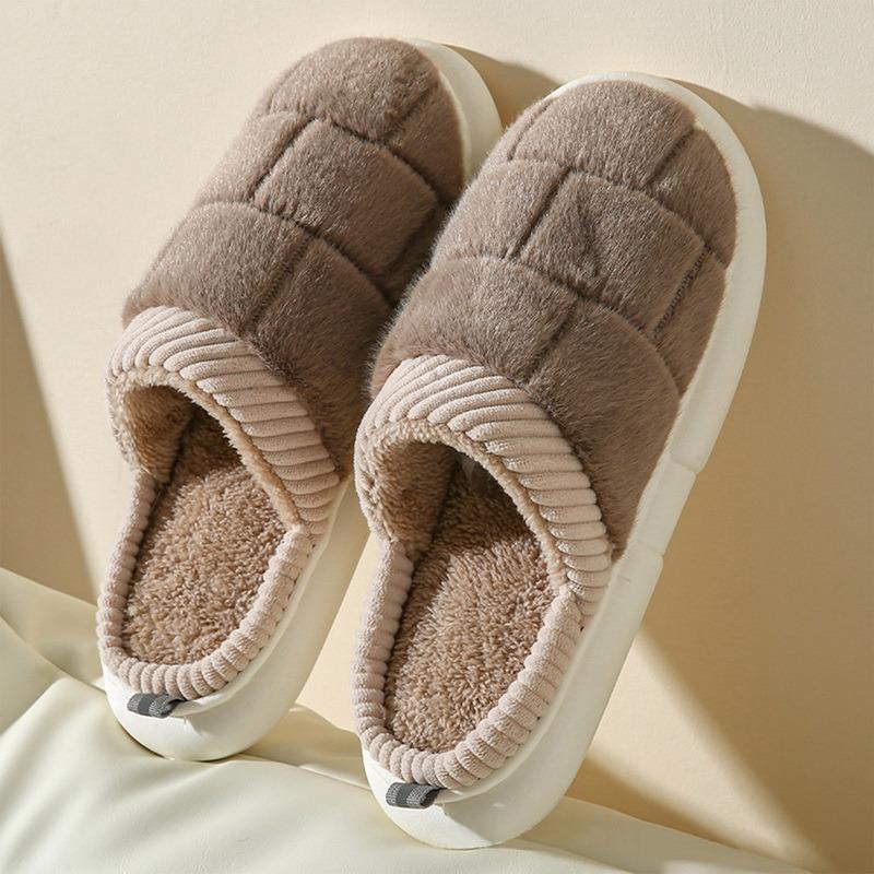 Winter Warm Cotton Slippers Thick Soft Sole Slippers Men Women Indoor Floor Flat Home Non-slip Shoes Flip Flops Couple Slippers