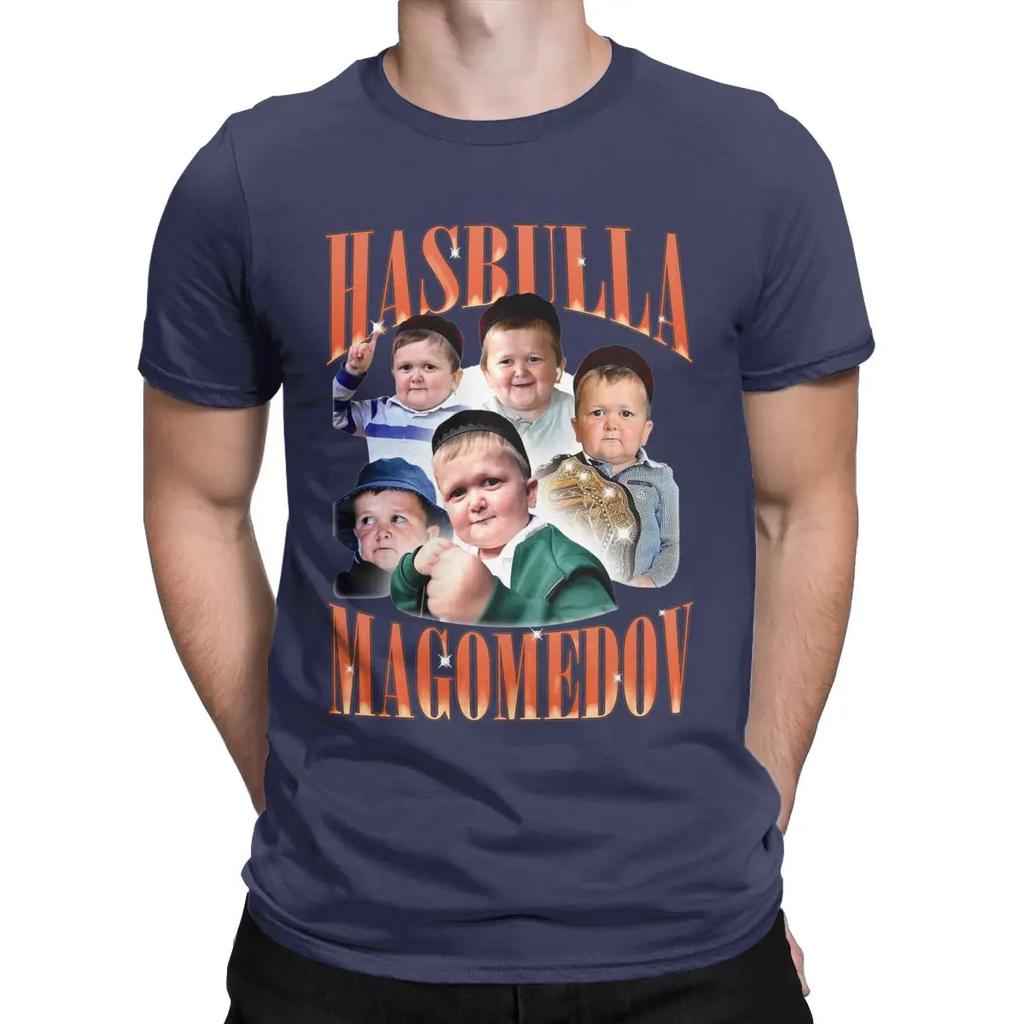 Men's Magomedov Vintage Homage Funny T Shirts Hasbulla Khabib Pure Cotton Tops Short Sleeve Round Collar Tee Shirt T-Shirt