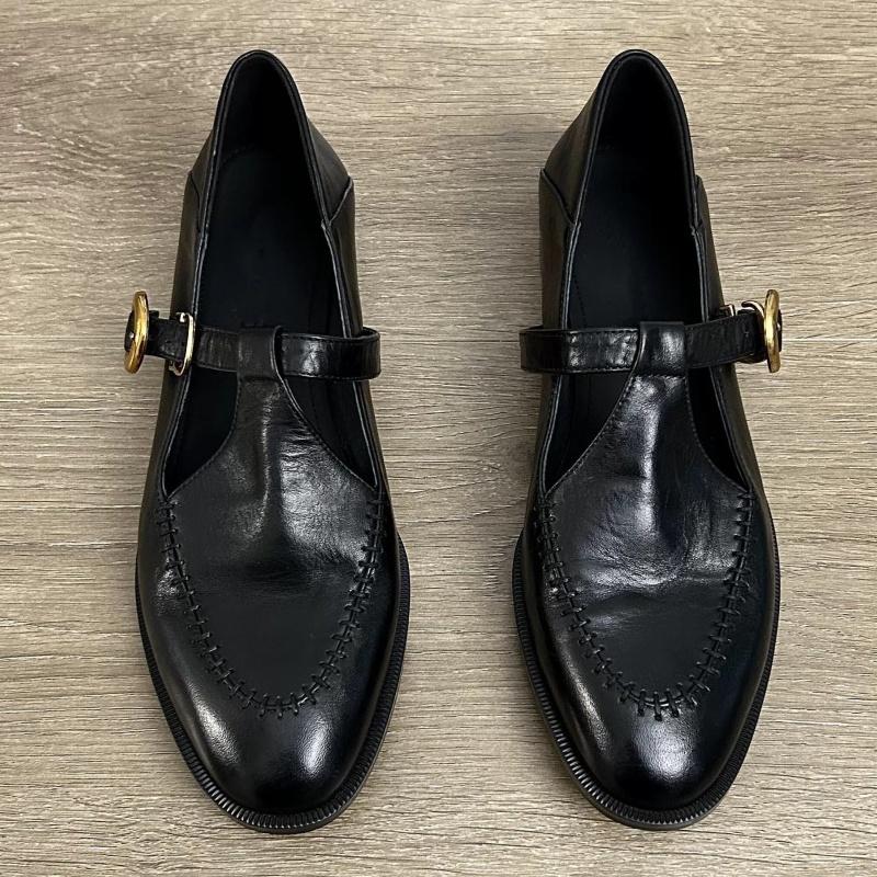 Fashion T-strap Buckle Flat Shoes 2025 Designer New Spring Casual Women Loafers Mary Jane Comfortable Soft Walking Lady Flat Shoes