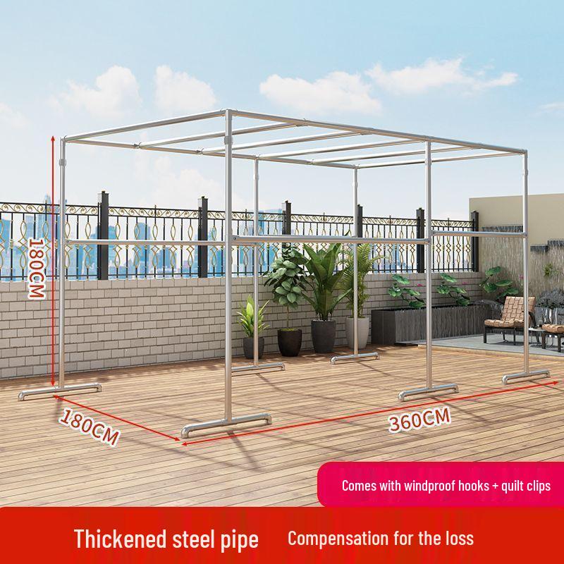 Steel Floor-Standing Windproof Balcony Quilt Drying Rack