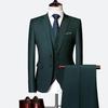 New Men's Business Casual Slim-fit Suit Three-piece Set