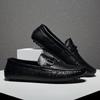 New Mens Loafers Genuine Leather Luxury Shoes Men Business Italian Flats  Non -Slip Adulto Driving Shoes Classic Loafers Men