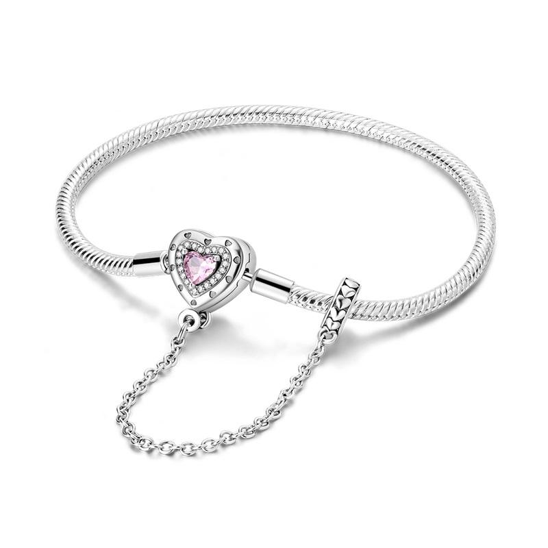 100% Silver Bracelet Fit Original Design Beads Charms DIY Jewelry Making Dazzling CZ Chain Bracelet For Women