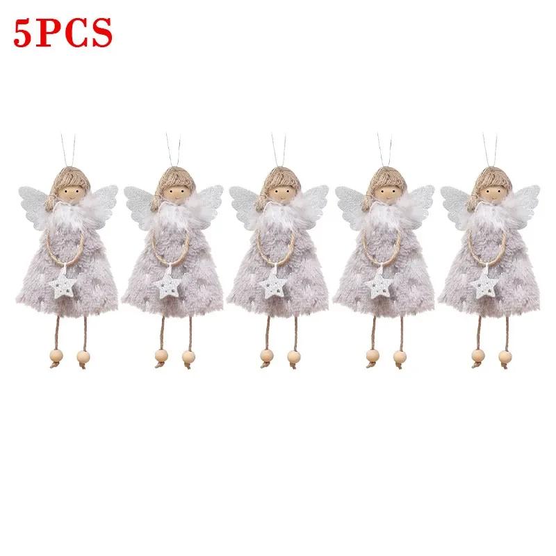 2025 Christmas Tree Pendant Hanging Ornaments Plush Angel Dolls Decoration Xmas Angel Girl Navidad New Year Gifts
