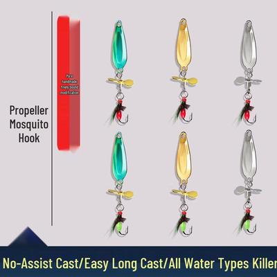 Micro Lure Sequin Iron Plate Casting & Fly Fishing Hook Set for Minnow, White Stripe, and Crucian Carp In Freshwater