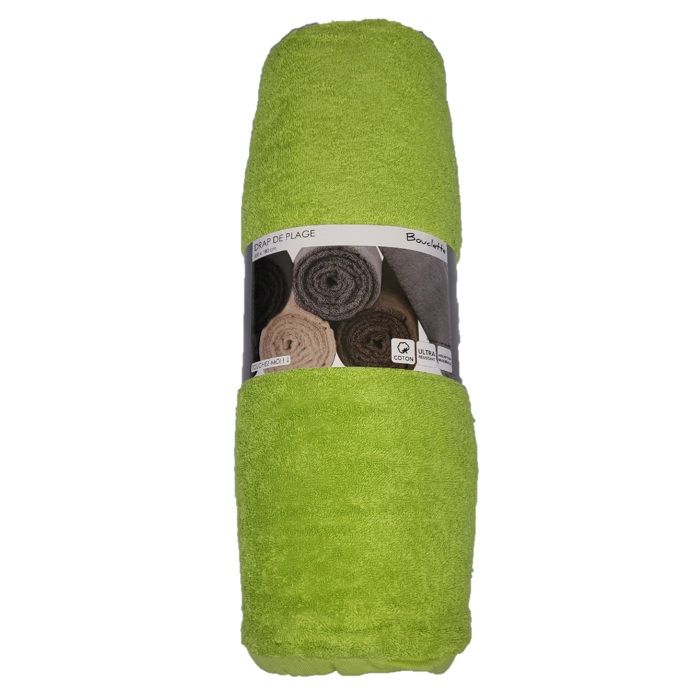 Serviette drap de plage bouclette uni maxi