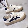 Students Spring and Autumn Hong Kong Style Heightening Casual Shoes Sports Shoes 22 New Lace-up Muffin Sole Single Shoes