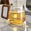 Office Household Wooden Handle Guanshan Green Tea Cup, Wholesale, High Borosilicate Glass Cup Scented Tea Green Tea Bubble