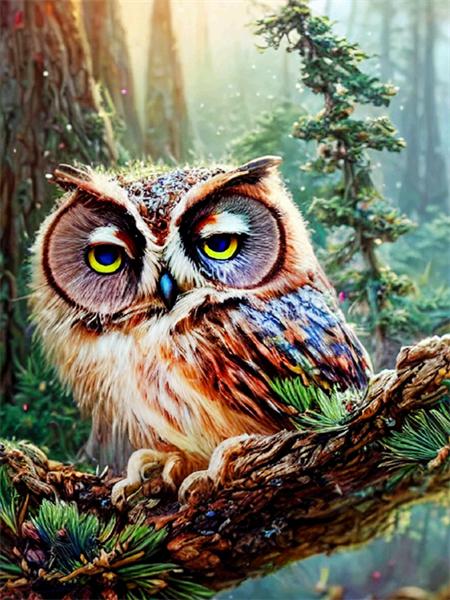 Full Square/round Diamond Art Painting Owl Cartoon 5d Diy Embroidery Mosaic Animal Crystal Wall Sticker Decor Home