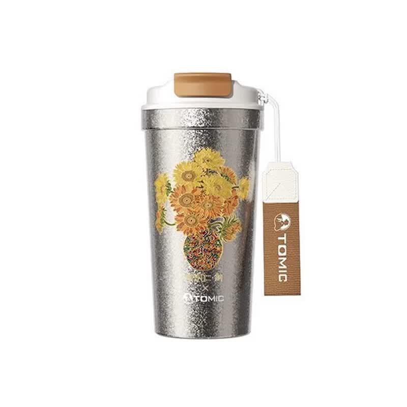 TOMIC  Burning Sunflower  Pure Titanium Insulated Mug