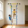 Giochi da Arrampicata 5 in 1 per Bambini Piccoli, Palestrina Indoor per Esercizio, Set Parete Scala in Acciaio con Sbarra per Trazioni, Corda, Anelli da Ginnastica, Regalo per Bambini e Bambine