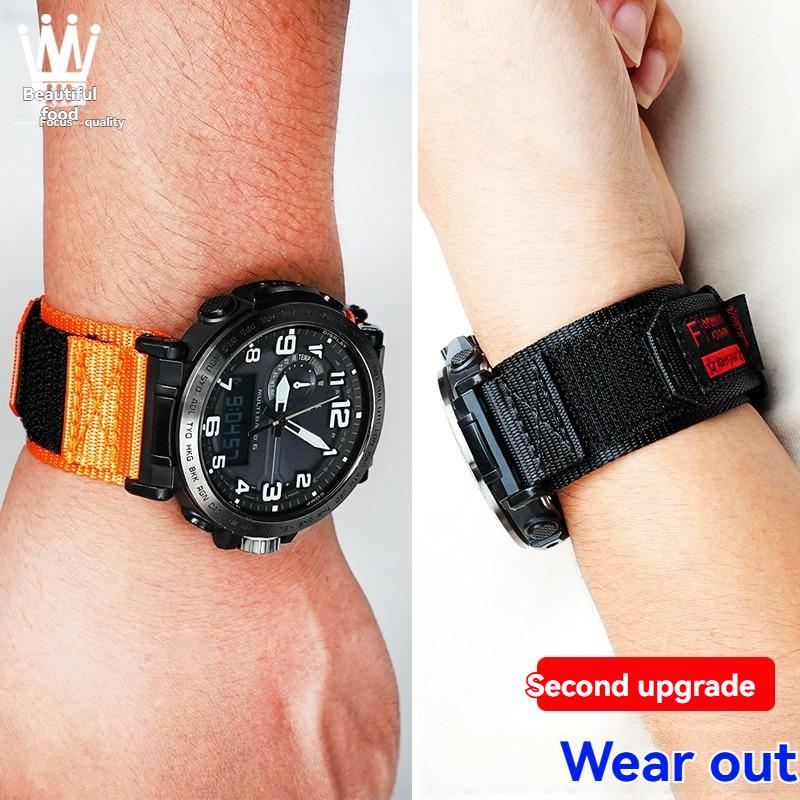 Für Casio Kletteruhr PRW-61Y/60/35Y/50/51/70Y/73X PRW-6900/6800/3400 PRJ-B001 Serie Wasserdichtes Nylon-Canvas-Uhrenarmband