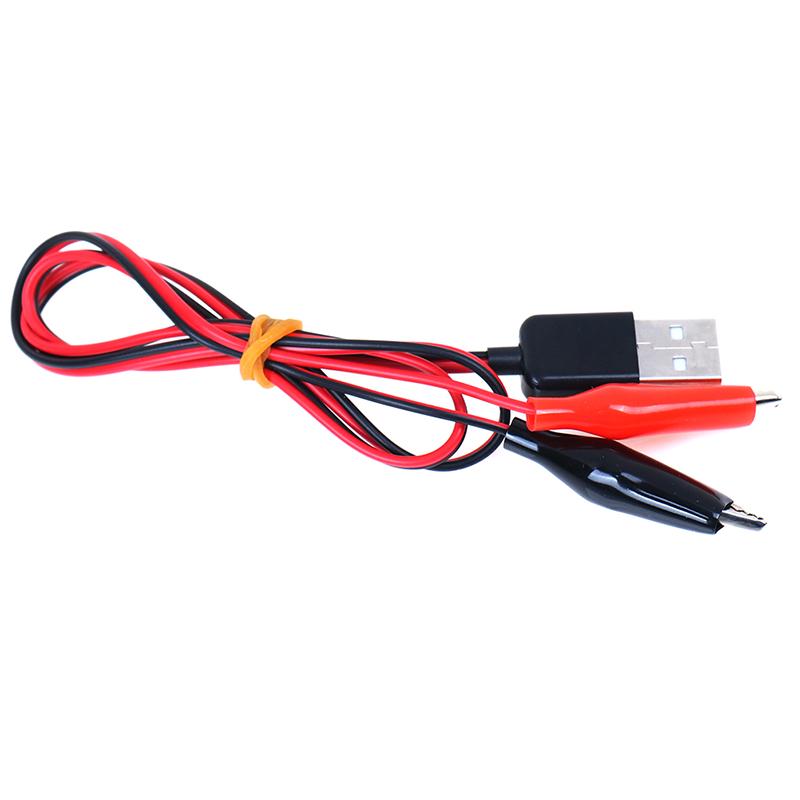 1Pc Alligator Test Clips Clamp To Usb Male Connector Power Supply Adapter Cable