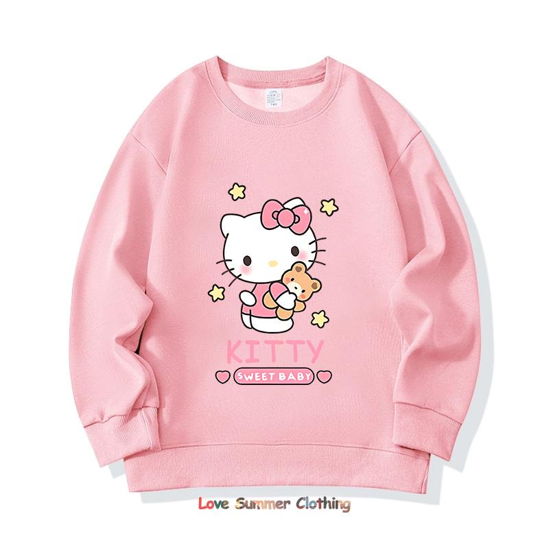 Girls Crewneck Sweatshirt My Melody Sario Cute Hoodie Clothes Kawaii Girls Kuromi Sweatshirt Spring Autumn Sweatshirt Child Tops