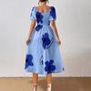 Ladies' Summer Floral Print Off Shoulder Bohemian Style Dress