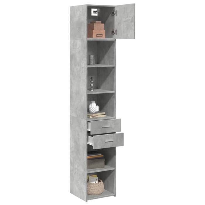 VidaXL Slim Storage Cabinet Concrete Grey 40x42.5x225 Cm, Bathroom Storage Cabinet, Storage Unit of 3281283