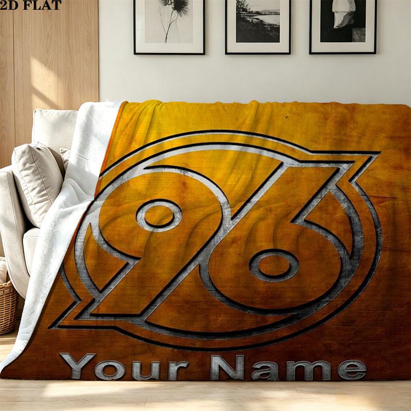 1PC Hannover 96 Custom Name Patterned Flannel Blanket Suitable For All Seasons for Home Decor Warmth and Comfort Gifts Holiday Present